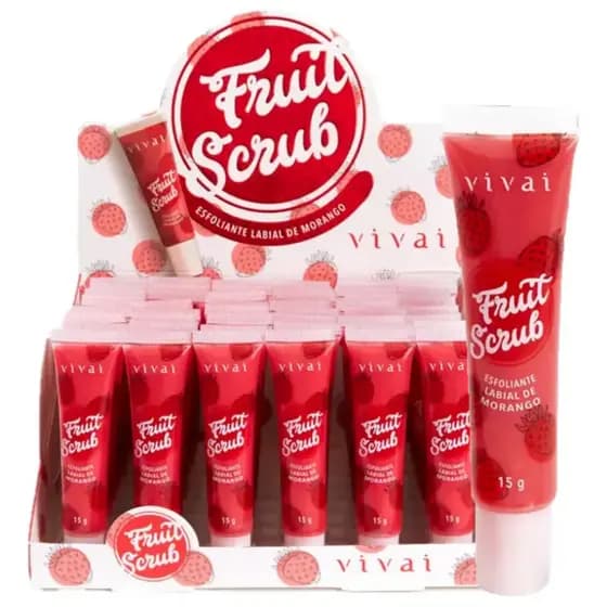 Novo Esfoliante Labial Fruit Scrub Morango Vivai 3105.1.1