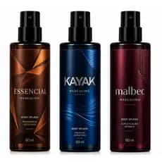 Kit Masculino 3 Body Splash Kayak + Essenciale + Malbec