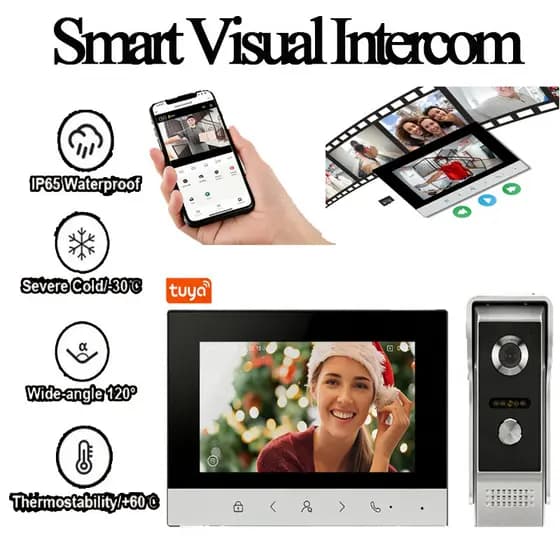 Campainha visível inteligente Segurança doméstica multifuncional impermeável Câmera de campainha de vídeo sem fio