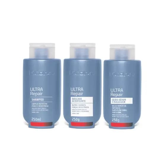 Kit Ultra Repair Shampoo + Máscara + Gloss Serum Protetor Nutre Hidrata Força Resistência e Proteção DIColore