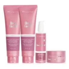 Kit Liso Fácil Pós Química Efeito Liso Equilibra Cargas Hidratantes Home Care Fit Cosmetics