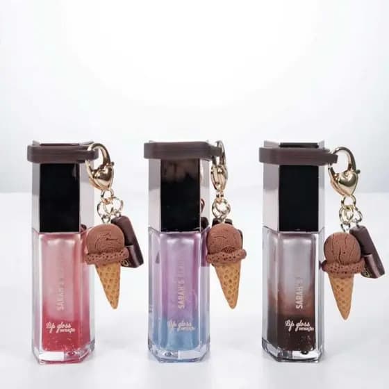 Lip Gloss Sensação 3 Cores chaveiro sorvete Sarah's Beauty
