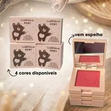 Mini Quarteto 4 em 1 Blush, Contorno, Iluminador, Pó e Espelho - Lua e Neve