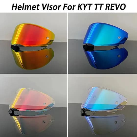[2025NOVO] Viseira Transparente Vermelha para Capacete de Motocicleta KYT TT REVO Lente de Proteção FXFK