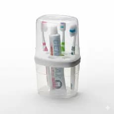 Porta Escova e Creme Dental Com Tampa 6 Divisórias Nitron