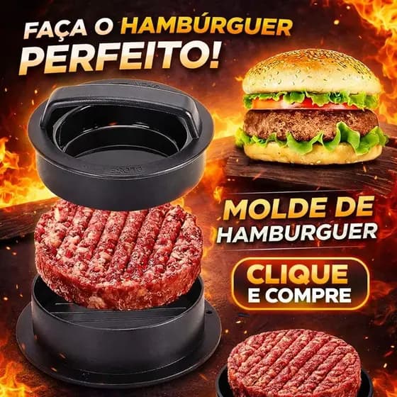 Molde para Hambúrguer Profissional 5 Peças – Base Removível Grande e Pequeno