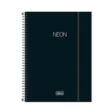 Caderno Strong 1 Matéria Universitário Preto Com Elastico