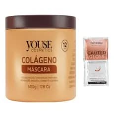 Máscara de Colágeno hidratação Capilar 500gr Youse Cosméticos + Sache