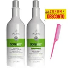KIT INOAR CICATRIFIOS RENOVAÇÃO ABSOLUTA PLÁSTICA CAPILAR INSTANTÂNEA SHAMPOO + CONDICIONADOR - 1L