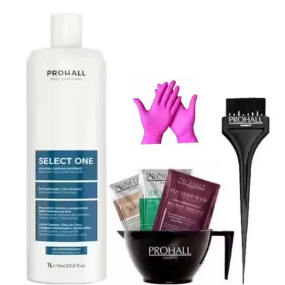 Prohall Select One Máscara Organic Sem Formol 1 Litro + Kit Aplicação
