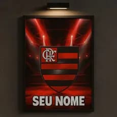 Quadro Flamengo Personalizado com Nome – 1 Peça Arte Rubro-Negra Moderna