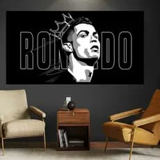 Quadro Decorativo Cristiano Ronaldo CR7 Rei do Futebol Arte Moderna Esportiva