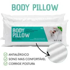 Kit 2 Travesseiro De Corpo Xuxao Gigante 1,35m x 40cm Fibra Siliconada Firme Antialérgico Lavável