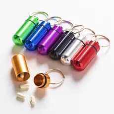 1/3pcs Chaveiro Porta Comprimidos A Prova D'água Pill Box/Chaveiro/Pingente de Alumínio à Prova Água Porta Comprimidos