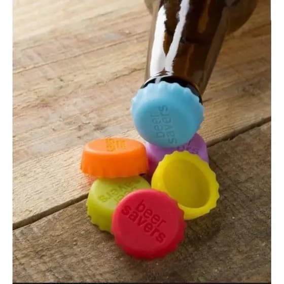Silicone Tampas em Garrafas Cerveja Refrigerante Suco 6 Unidades