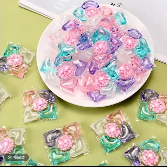 KIT 50PCS Cápsulas de Detergente Sabão Lava Roupas  5 em 1 Perfume Limpeza Profunda Maciez Proteção Tecido Lavanderia