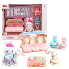 Casinha Feliz Casa Boneca Coelho Carrinho Trigêmeos Coleção