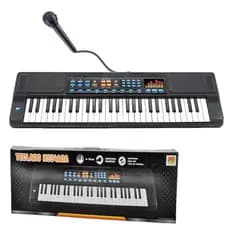 Teclado Eletrônico Piano Microfone Instrumento Musical 54 Teclas Karaokê Infantil Iniciante Criança