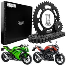 Kit Relação Transmissão Kawasaki Z300/ Ninja 300 Com Retentor 2013 2014 2015 2016 2017 2018 à 2024