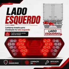 Lanterna Guerra Traseira Multifuncional Bivolt Caminhão Lado Esquerdo