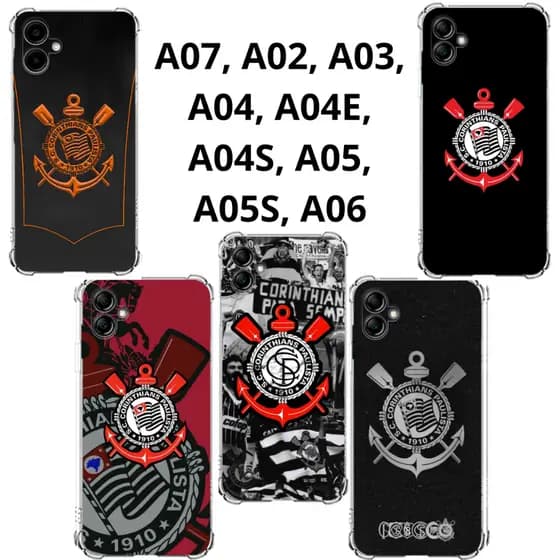 A07, A02, A03, A04, A04E, A04S, A05, A05S, A06 Capa Inspirada no Timão Capinha Case TPU Time Corinthians Samsung