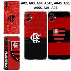 A07, A02, A03, A04, A04E, A04S, A05, A05S, A06 Capa Mengão Rubro Negro Capinha CaseTPU Flamengo Samsung