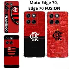 Moto Edge 70, Edge 70 FUSION Capa Mengão Rubro Negro Capinha Case TPU  Inspirada Flamengo