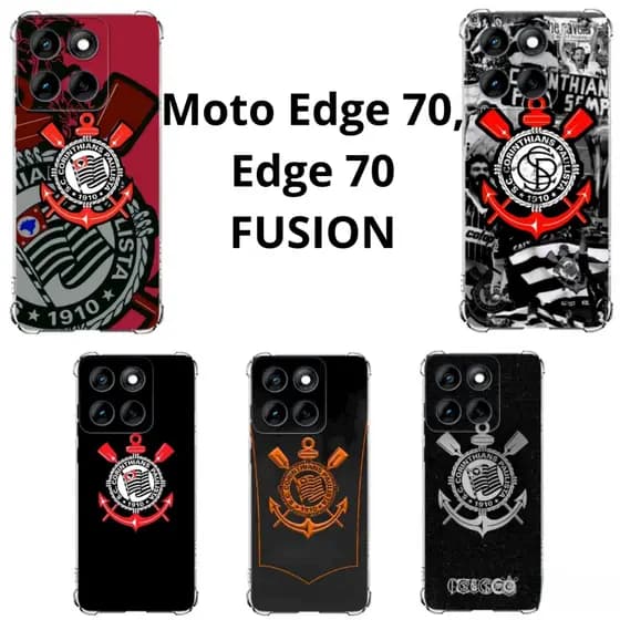 Moto Edge 70, Edge 70 FUSION Capa Inspirada no Timão Capinha Case TPU Time Corinthians