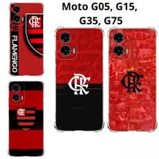 Moto G05, G15, G35, G75 Compatível Capa Mengão Rubro Negro Capinha Case TPU Inspirada Flamengo