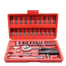 KIT JOGO DE FERRAMENTAS COMPLETO COM 46 PEÇAS MULTIUSO