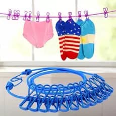 Linha Varal de Roupa de Secagem Multifuncional de 1,80m com 12 Clipes