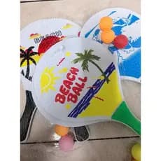 Kit5 Raquete e Bolinha Frescobol Beach Tennis Praia Infantil Criança
