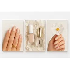 Kit 3 Quadros decorativos manicure pedicure esmalte unhas 3 peças Decoração de salão de beleza clínica consultório mdf