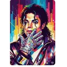 KIT 1 QUADRO DECORATIVO MICHAEL JACKSON MUSICA REI DO POP COLORIDO