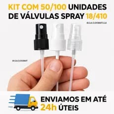 KIT 50/100 VÁLVULAS SPRAY 18/410 BORRIFADOR PERFUME FRASCO 18MM | DISPENSER PULVERIZADOR COSMÉTICOS ÁLCOOL AROMATIZADOR