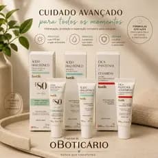 KIT COM 3 MINIATURAS BOTIK O BOTICÁRIO | PROTETOR SOLAR 80FPS | SERUM ALTA | CREME MULTIREPARADOR CALMANTE