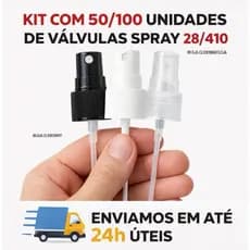 KIT 50/100 VÁLVULAS SPRAY 28/410 BORRIFADOR PERFUME FRASCO 28MM | DISPENSER PULVERIZADOR COSMÉTICOS ÁLCOOL AROMATIZADOR