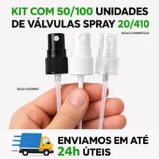 KIT 50/100 VÁLVULAS SPRAY 20/410 BORRIFADOR PERFUME FRASCO 20MM | DISPENSER PULVERIZADOR COSMÉTICOS ÁLCOOL AROMATIZADOR
