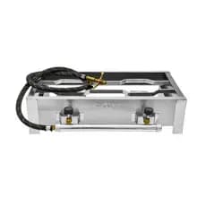 Fogareiro Duas Bocas De Mesa Alta Pressão Fogão Em Inox A Gás Camping Pesca