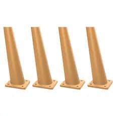 Kit 4 Pés Palitos De Plástico 27cm PVC Com E Sem Parafusos P/ Moveis Centro Criados Cor Caramelo