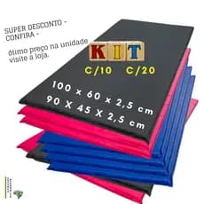 KIT 10 colchonete 1m- 100x60x3/2,5- 90x45x2,5 cm exercícios escolas academia, ginástica creches.