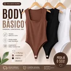Body feminino Decote Quadrado Suplex