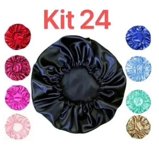 Kit 12/24 Unidades Touca de Cetim Anti Frizz/ Atacado(simple)