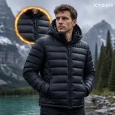 Jaqueta Puffer Masculina Bobojaco Bomber Blusa de Frio Inverno Neve Com Touca Removível