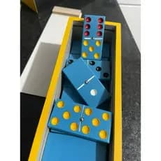 Dominó De PVC Profissional Tamanho Pequeno - Espessura 1.1CM Esfera De Metal Pintado Com Tinta Automotiva Na Cor Azul