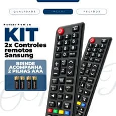 Kit Controle Sansung Smart TV Compatível Samsung Smart TV com Pilhas AAA Inclusas Pronto P/ Uso