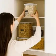 Kit Potes Organiza Guarda Armazena Recipiente Alimento Conserva Plástico 4 Peças Empilháveis Vasilha