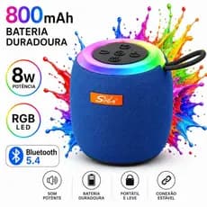 Caixa de Som Bluetooth Sing-E B108 Com Led RGB  Leve e Portátil Usb 800mah