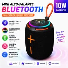 Caixa de Som Bluetooth Portátil Mini com RGB Bluetooth 5.3 A Prova D'água Luzes Coloridas MD-B08