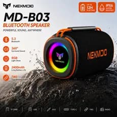 Caixa de Som Bluetooth Portátil RGB com Som Potente e TWS  8w/24w MD-B03/MD-B04